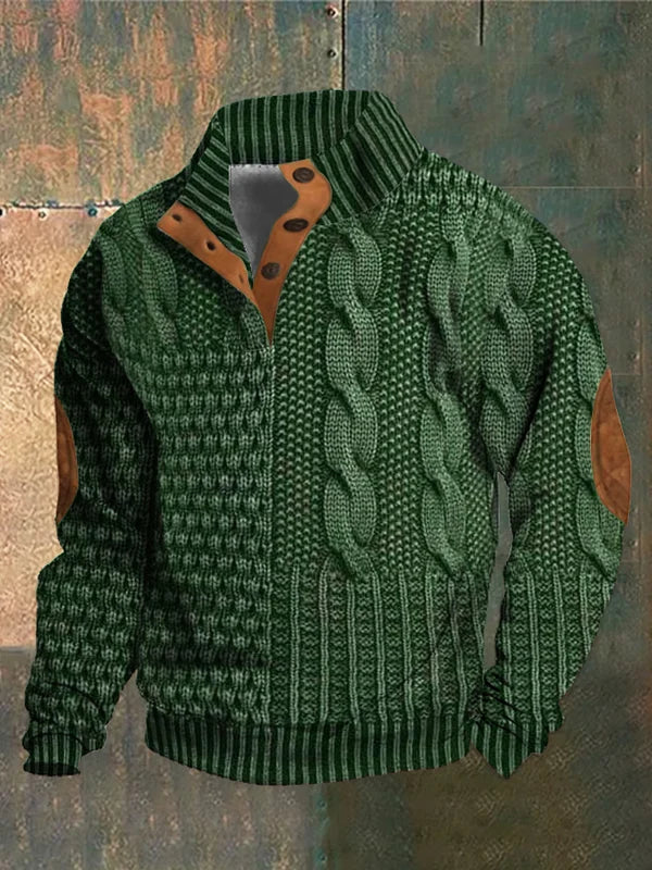 Veste Tricot Brun Cuir Doux Homme