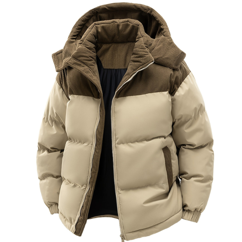 Veste Hiver Élégante Noire Capuche Détachable