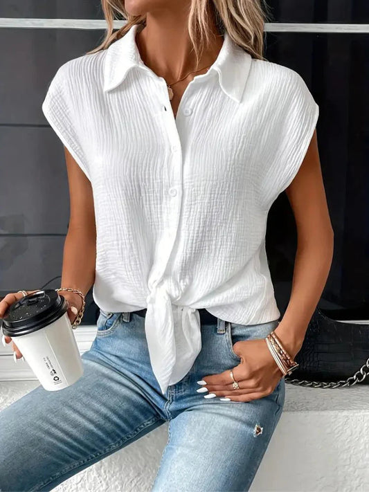 Chemisier femme classique en coton léger - LuxeStyle
