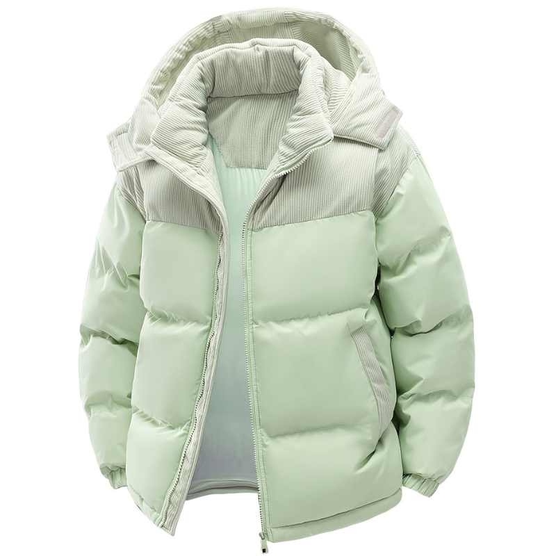 Veste Hiver Élégante Noire Capuche Détachable