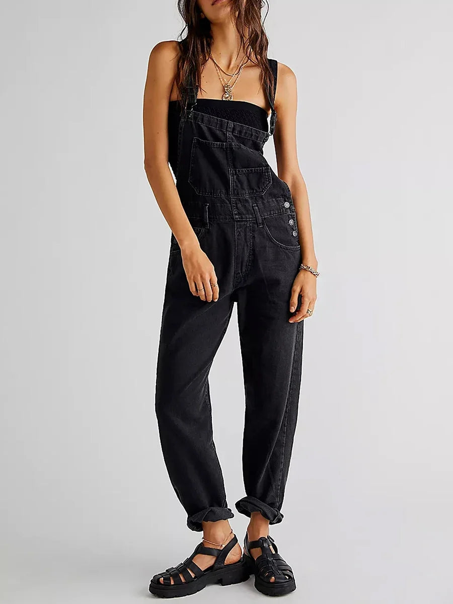 Salopette Femme Décontractée Bleu Foncé