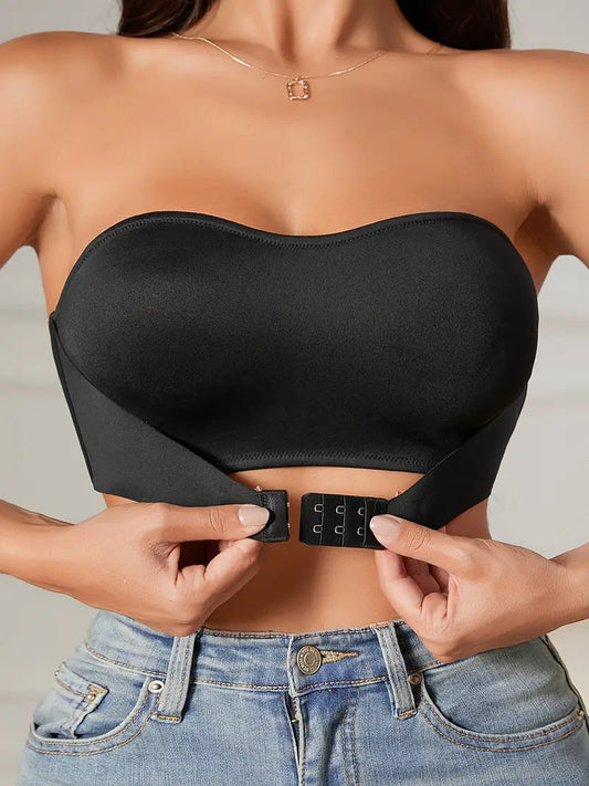 Top femme noir push-up sans bretelles - LuxeStyle