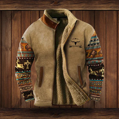 Veste en laine épaisse style tribale pour homme