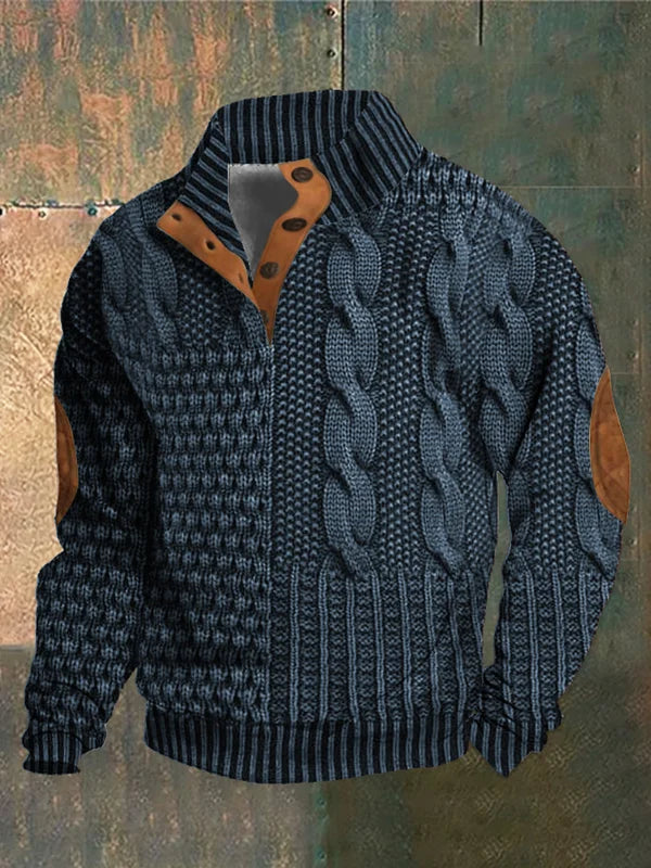 Veste Tricot Brun Cuir Doux Homme