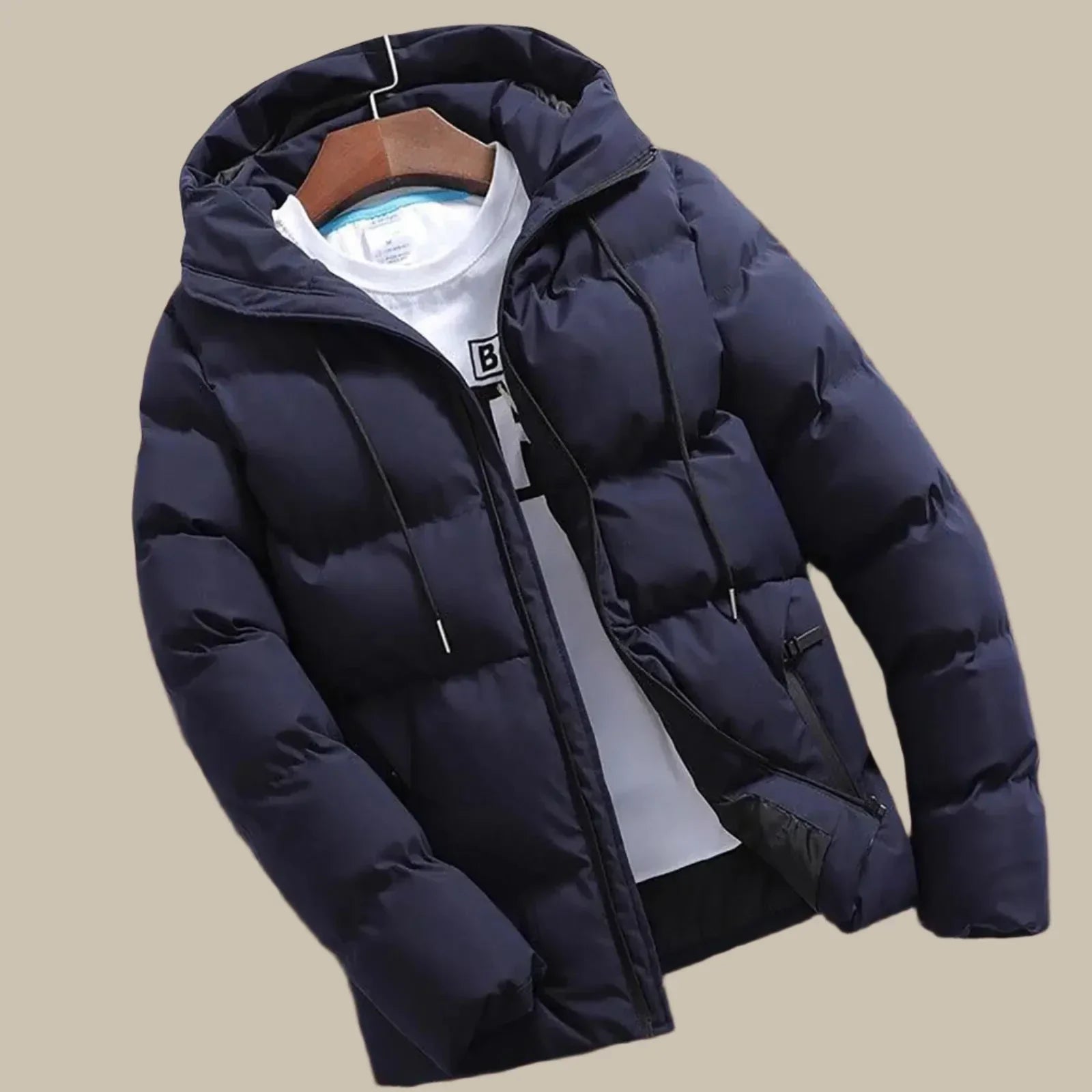 Veste polaire à capuche homme marine - LuxeStyle