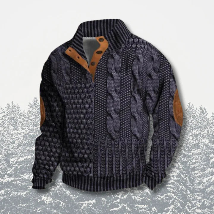 Veste Tricot Brun Cuir Doux Homme