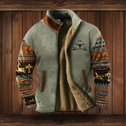 Veste en laine épaisse style tribale pour homme