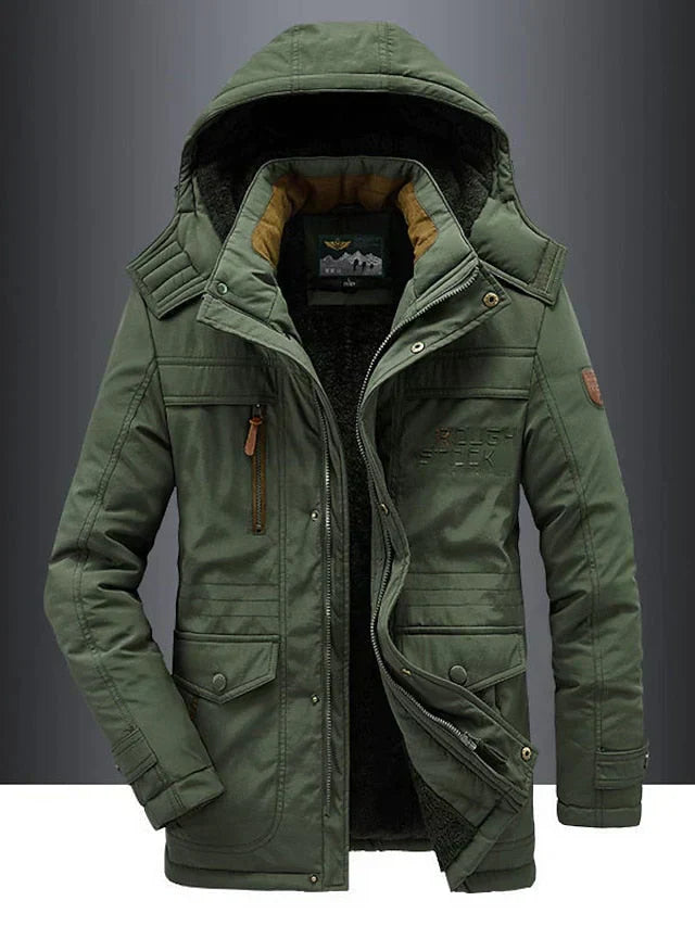 Veste hivernale épaisse pour homme olive - LuxeStyle