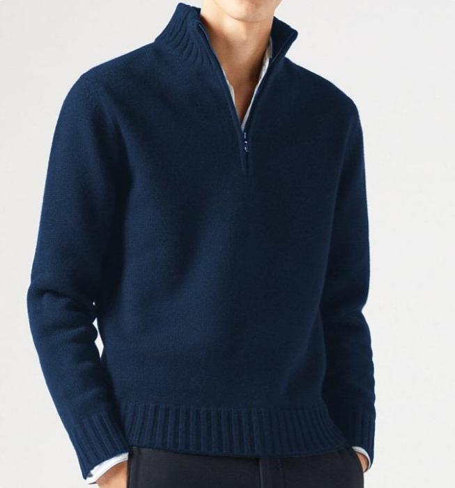 Pull Homme Détente Casual À Fermeture Éclair - BlxckFR