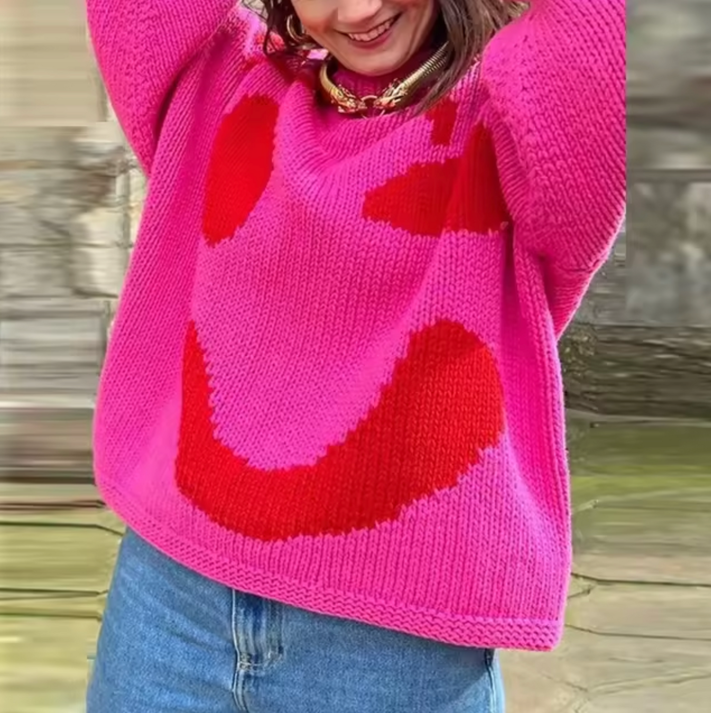 Sweat Femme Décontracté – Pull en Coton Douillet avec Imprimé Joyeux - LuxeStyle