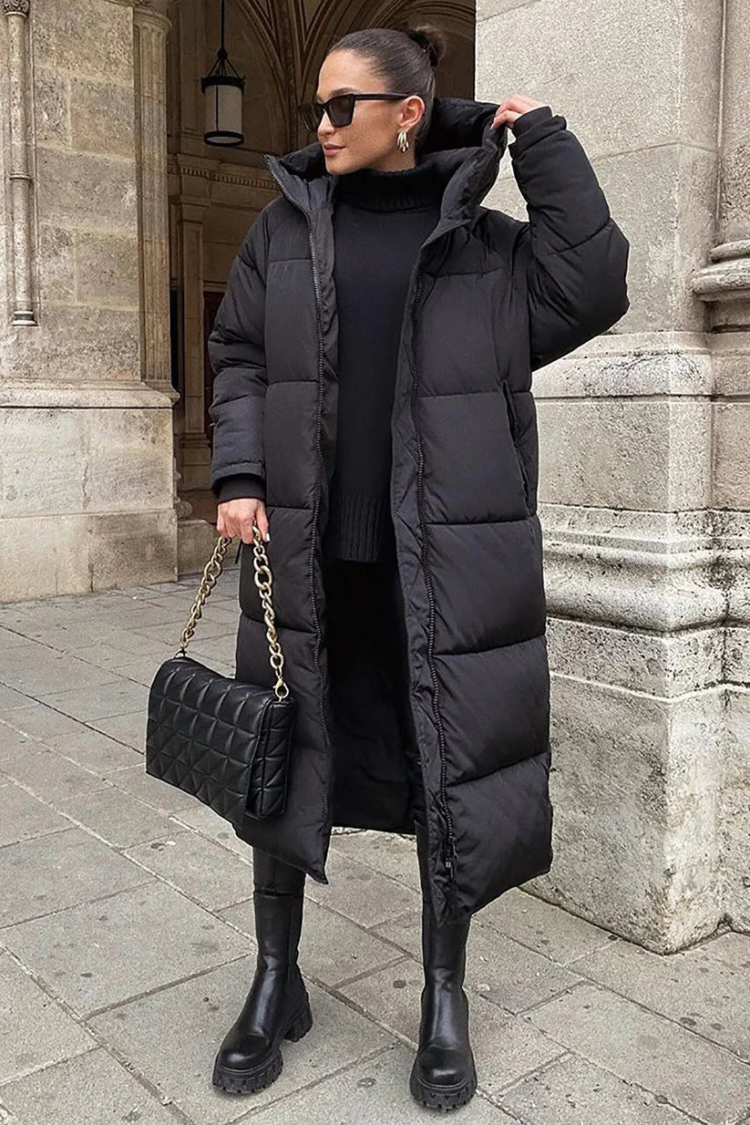 Manteau Hiver Élégant avec Capuche pour Femme - LuxeStyle