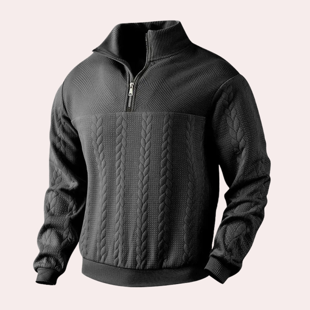 LAWRENCE - Pull Tricoté à Col Zippé pour Hommes