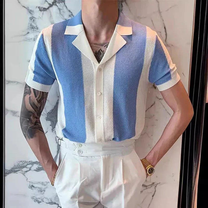 Chemise Homme Coton Manches Courtes - LuxeStyle