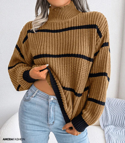 Pull Femme Col Roulé Élégant pour Hiver