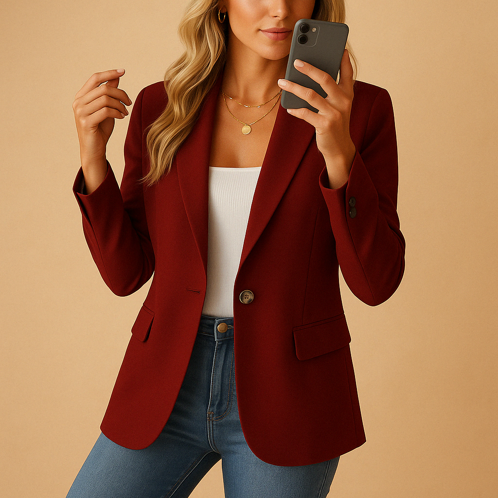 Veste Femme Blanche Chic à Une Boutonnière