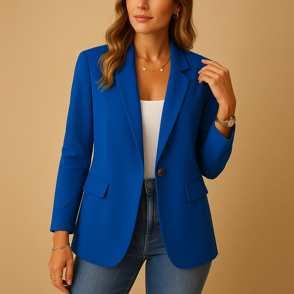 Veste Femme Tailleur Élégante avec Tissu Élastique & Coupe Avant-Garde