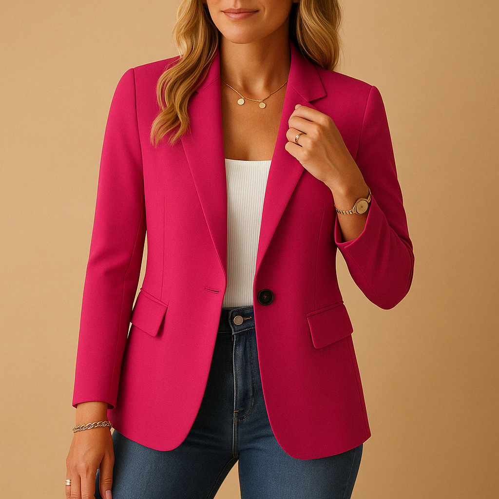Veste Femme Blanche Chic à Une Boutonnière