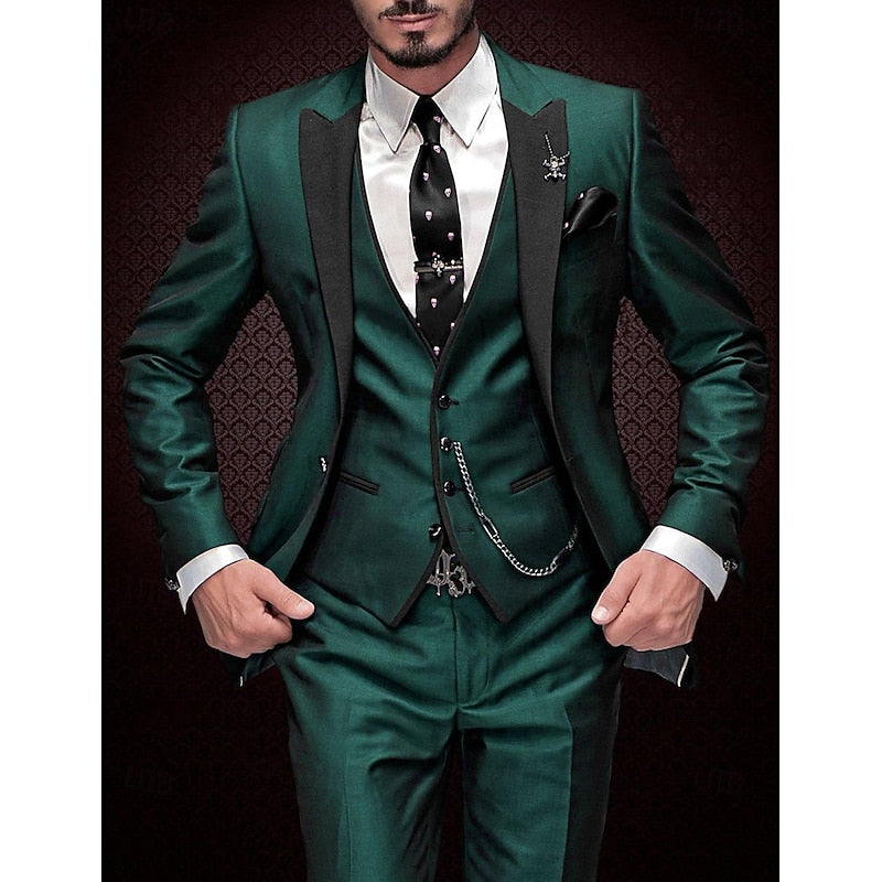 Costume Homme Élégant Noir avec Gilet et Nœud Papillon
