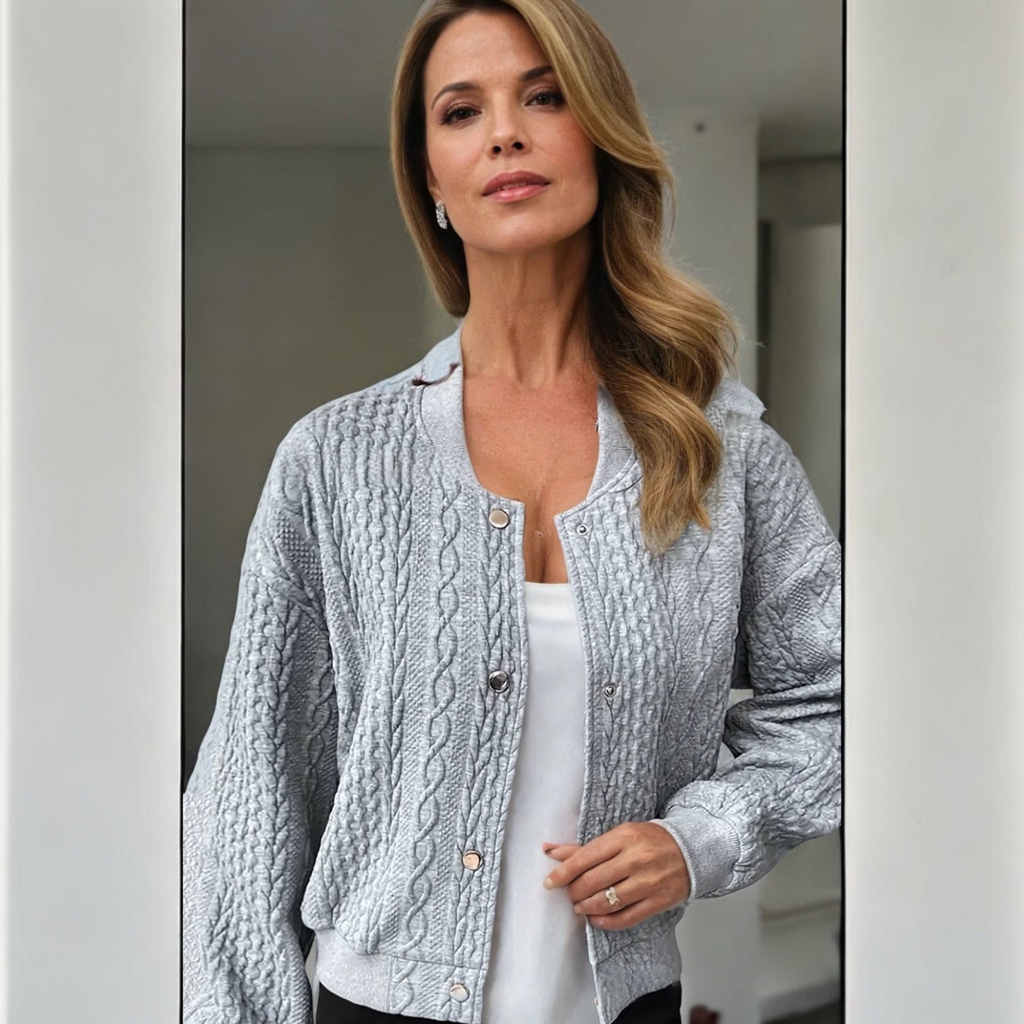 Gilet Tricot Femme Élégant - Gilet léger et doux à fermeture éclair avec coupe tendance
