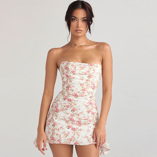 FleurBreeze™ – Robe Fleurie Femme Chic Sans Bretelles Élégante