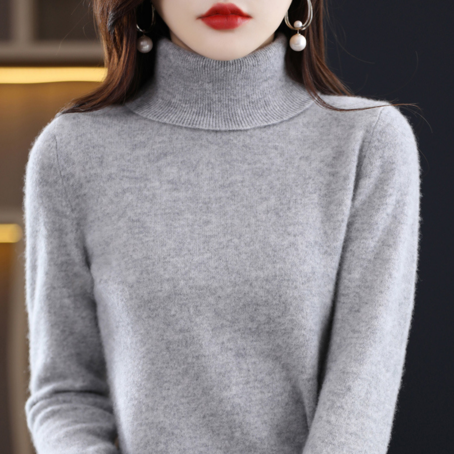 Pull Cachemire Doux pour Femme - Col Roulé Confortable et Léger