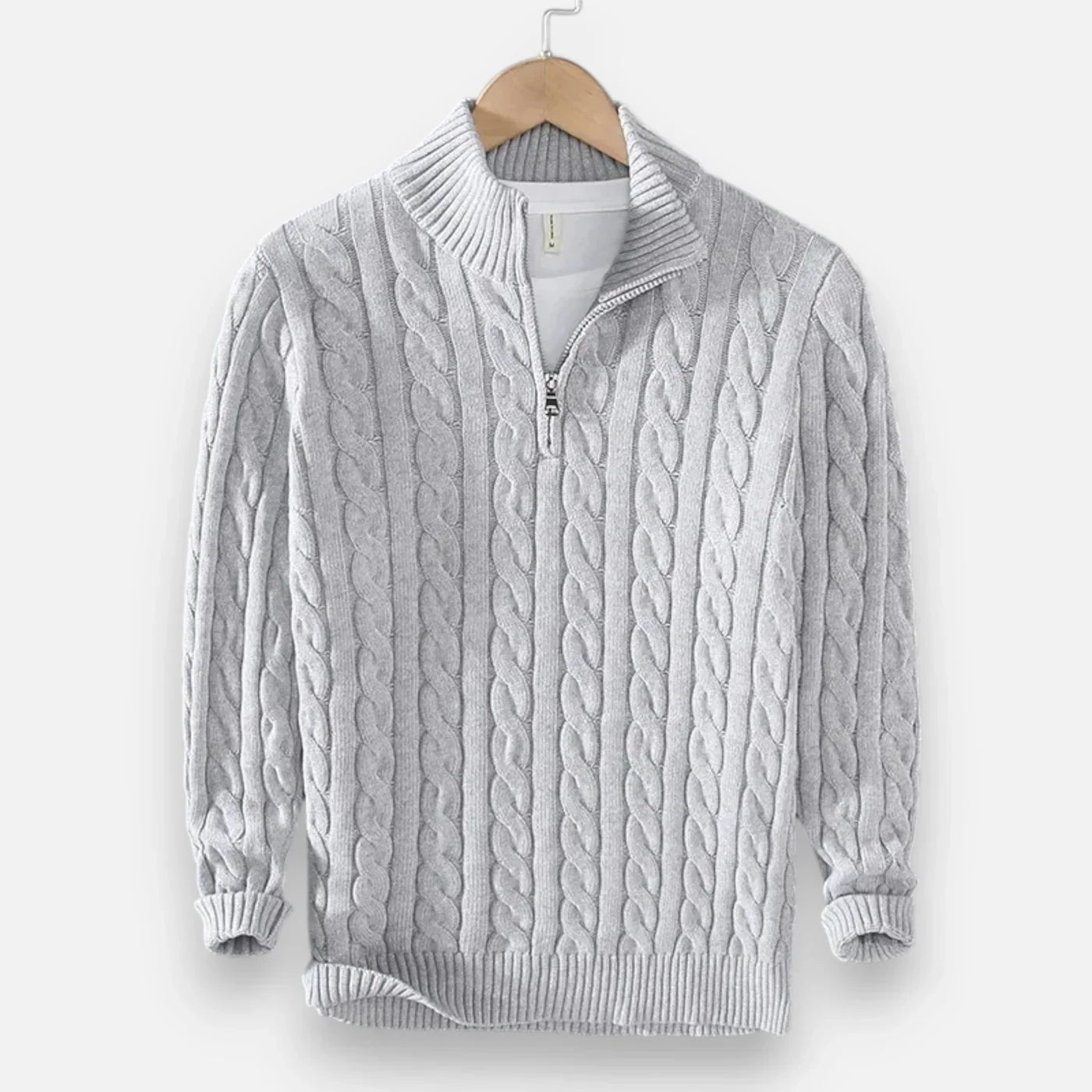 Pull Col Roulé Zippé Homme – Maille Douce Épaisse & Coupe Dégagée Chic