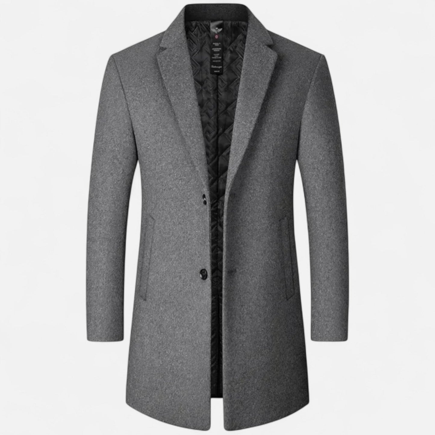 Manteau Hiver Chaud en Laine Gris Homme - LuxeStyle