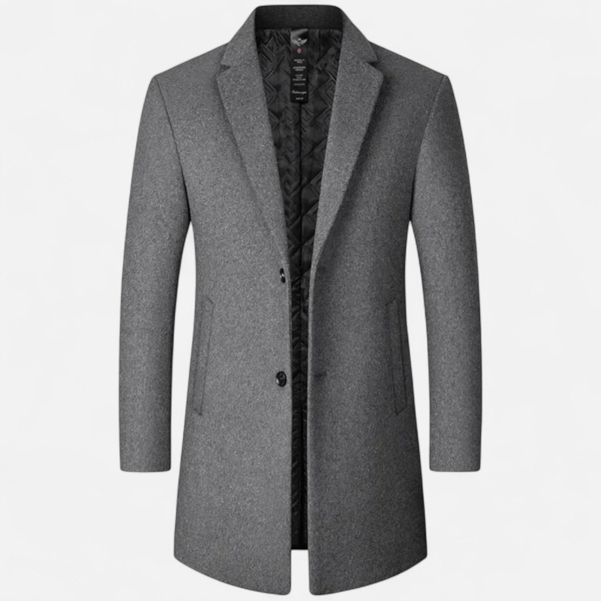 Manteau Hiver Chaud en Laine Gris Homme - LuxeStyle