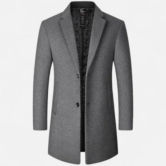 Manteau Hiver Chaud en Laine Gris Homme - LuxeStyle