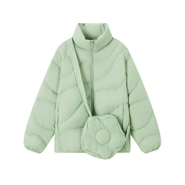 Doudoune Femme Élégante Col Montant pour Hiver