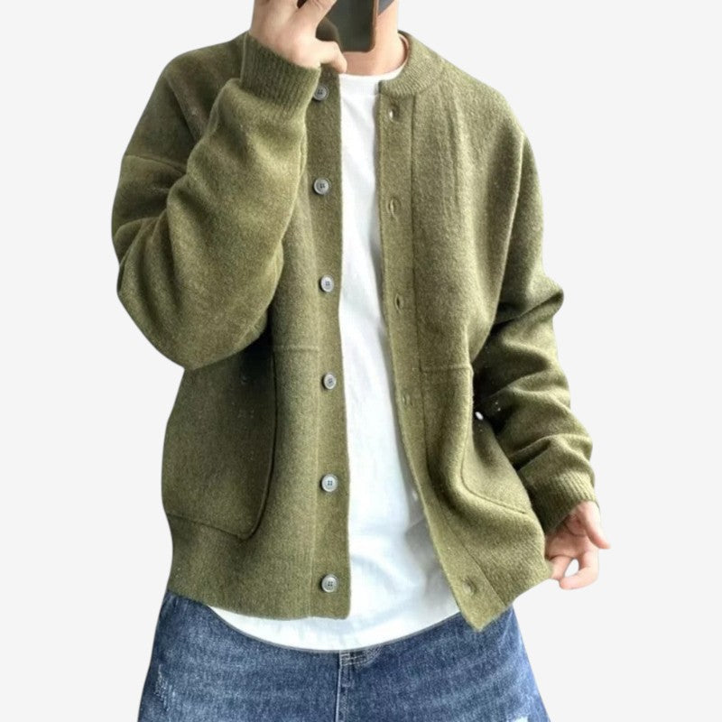 Cardigan Douillet à Poches avec Col Rond - LuxeStyle