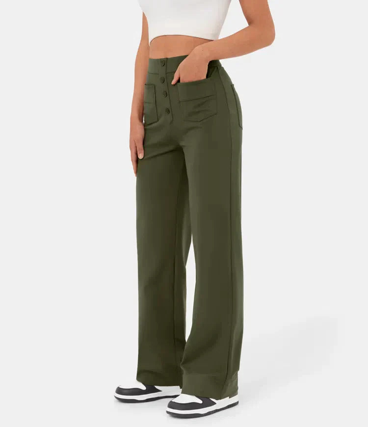 Pantalon femme décontracté noir profond