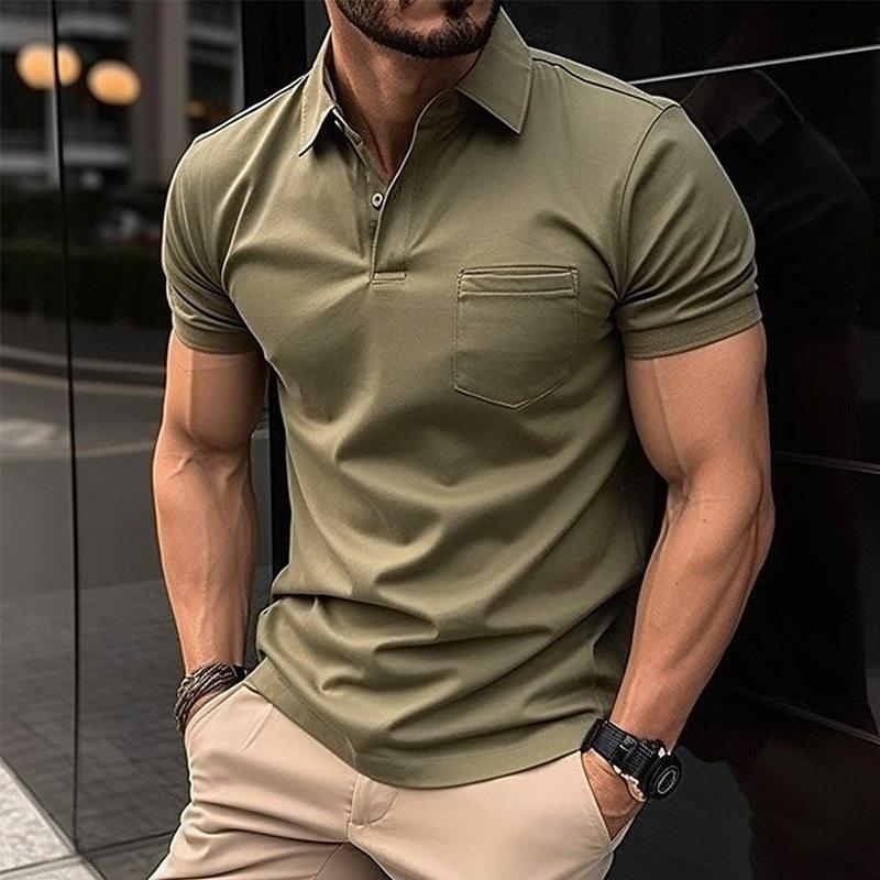 Polo Homme Classique Noir à Manches Courtes