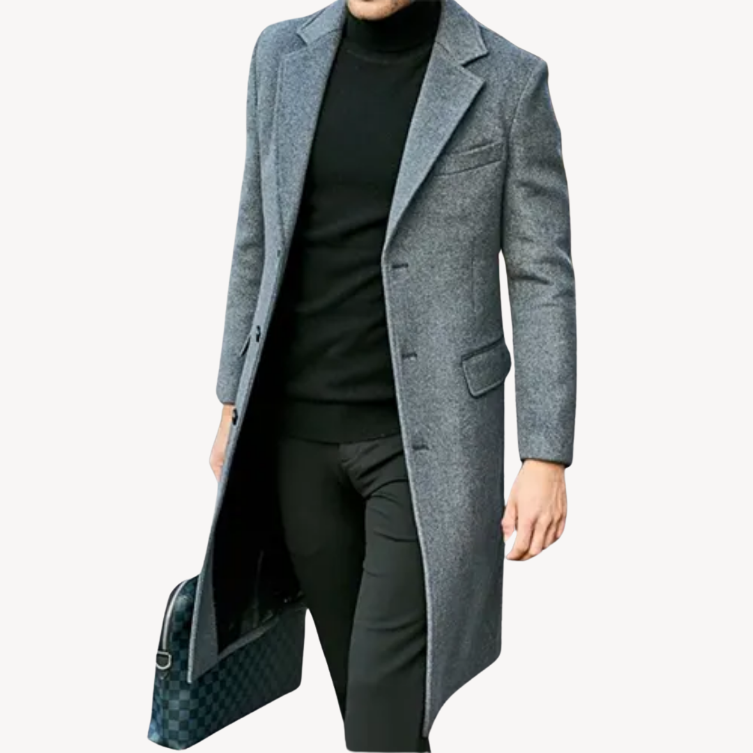 Manteau Homme Chic Noir Hivernal