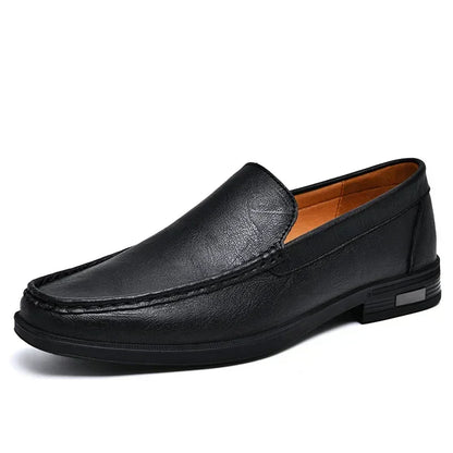Mocassin Cuir Noir Homme Chic Décontracté
