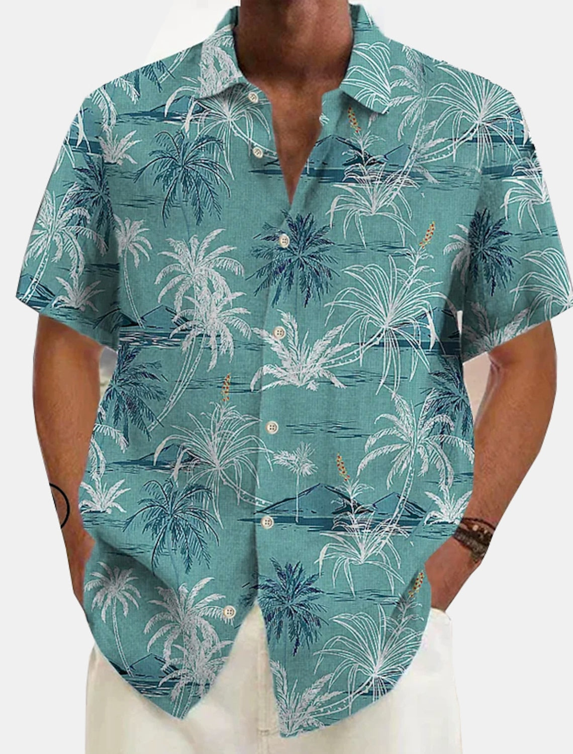 Chemise Homme Été Palmiers Colorés