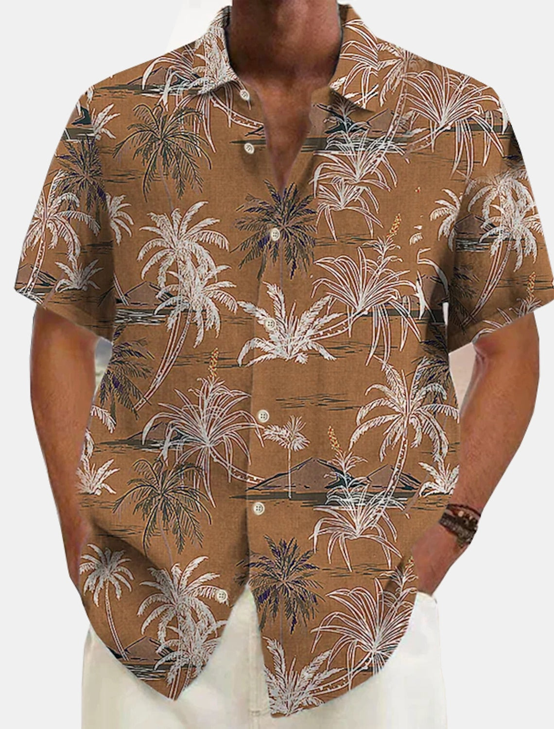 Chemise Homme Été Palmiers Colorés