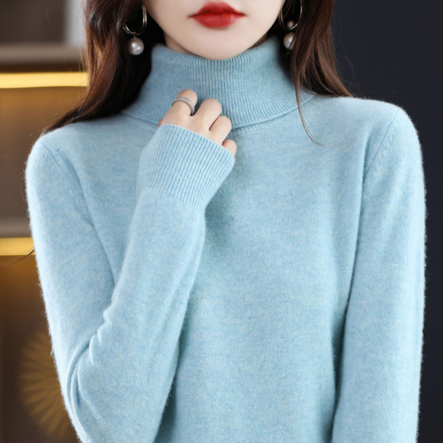 Pull Cachemire Doux pour Femme - Col Roulé Confortable et Léger