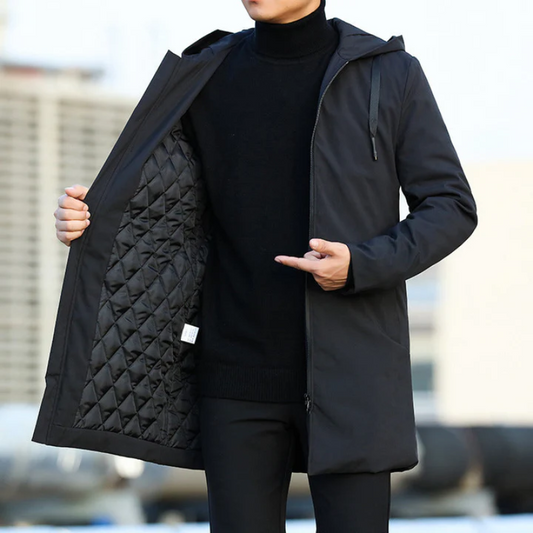 Veste à capuche hivernale avec manches longues et fermeture zippée - LuxeStyle