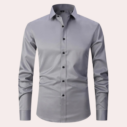 Chemise Homme Classique Manches Longues Rouge