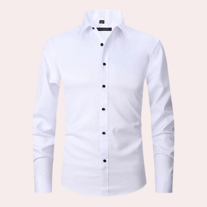 Chemise Homme Classique Manches Longues Rouge