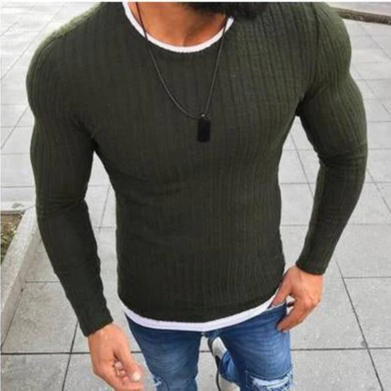 Sweat-shirt Élégant Col Rond Manches Longues - LuxeStyle