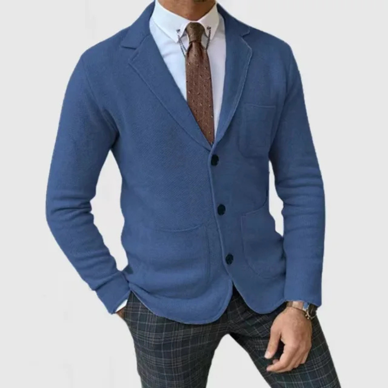Blazer Élégant à Manches Longues avec Poches et Col Revers