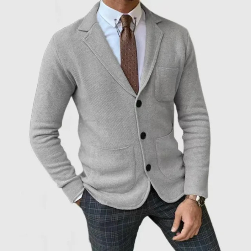 Blazer Élégant à Manches Longues avec Poches et Col Revers
