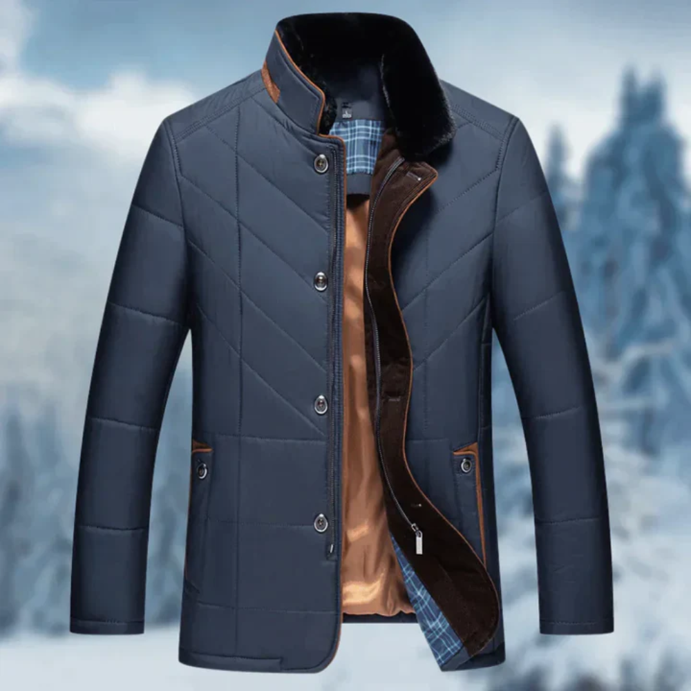 Veste Hivernale à Manches Longues avec Col et Poches - LuxeStyle