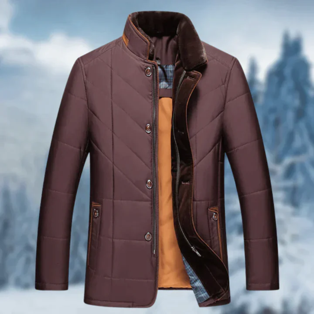 Veste Hivernale à Manches Longues avec Col et Poches
