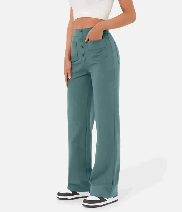 Pantalon femme décontracté noir profond
