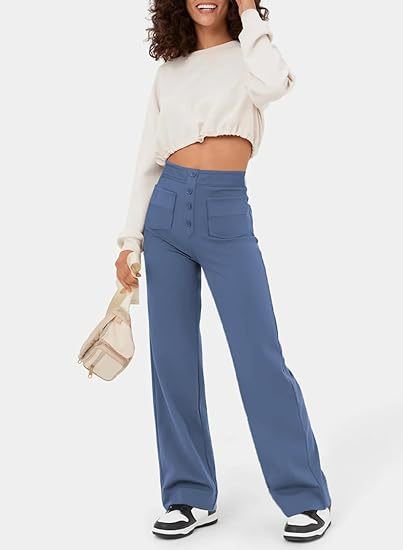 Pantalon femme décontracté noir profond