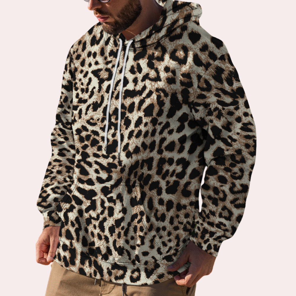 DYLAN - Pull en Imprimé Léopard Élégant pour Hommes