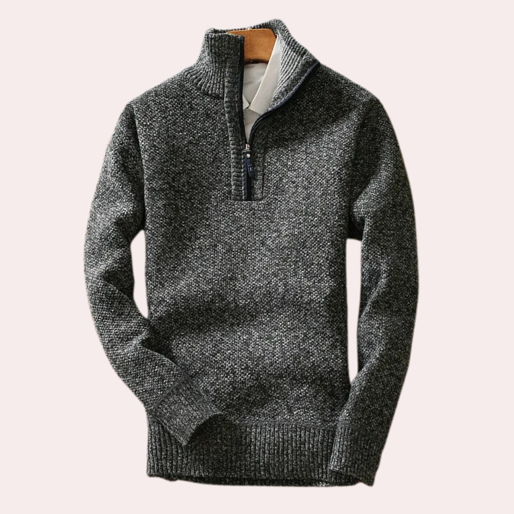 BRICE - Pull à col montant zippé pour hommes
